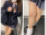 JK風S級制服美女のエロ過ぎるミニスカ立ち生脚451