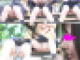 【JK座り込み盗撮】透け感パンツ・水玉パンツJKちゃん
