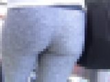 【FHD高画質】グレーヨガパン 発育のいいムニュムニュヒップに張り付き