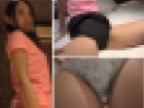 スコート観察①かわいい芋娘ちゃん?ぴっちり黒スコ・バナナおぱんつ?