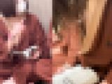 温泉施設での胸チラ03