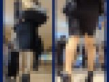 （再販）【030】スーツケースと格闘するタイトミニのリクルートOLさん！