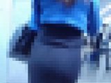 美爆乳で美爆尻のドエロクビレ美女がタイトスカート履いて歩く姿にフル勃起