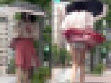 【再販】女装・地下鉄通風口からの突風でパンチラ
