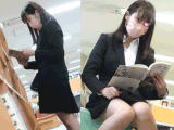 【撮影バレ】図書館で美女OLが食い込みTバック見せつけ！【隠し撮り/ローアングル/パンチラ】