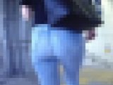 スーパーハイスペック美人お姉さんが超密着型スキニーデニム履いて美爆尻モッコリパンパンさせて歩く姿にフル勃起