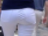 【FHD高画質】街に溶け込む白パン女子大生