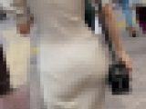 スケスケスニットワンピ！お姉さんパンツ透けてますよ～！！