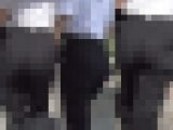 清楚系巨尻美人＊ピッタリと尻に張り付く黒スラックス?素晴らしい揺れとラインを見た?