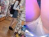 (記念作品) 足の長い美人青さんを逆さ撮り！