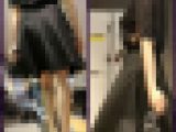【169】ヒラヒラの黒ワンピーススカートを見せつけるOLさん！