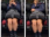 S級制服美女のエロ過ぎる対面ミニスカ生脚546