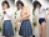 制服美女の生着替え/ブルマ着替えでスレンダーボディと美乳が丸見え【スレンダー/素人】