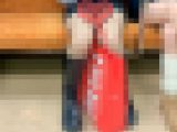 網タイツx超ミニスカxブーツ女子の対面パンチラ
