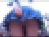 【再販】青制服の可愛いレイヤーさんのローアングルパンチラの様子