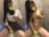 デパートのトイレでこっそりオナニーしちゃうJK143