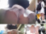【再販】～Pチラ：食い込み：ハミ尻～　歩行中清純派ミニ丈ワンピ女子を低視線から粘着追跡