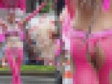 雨の神戸まつり2024 Kobeccoのスレンダーなピンクダンサー