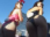 超高画質FHD動画 ハイレグバニーちゃん二人組オケツが食い込み過ぎですNO-1 超ローアングル撮り編