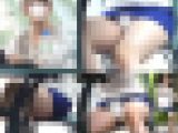 【再販】可愛い顔にエロい太もも、純白ぱんつ、盗撮に気付いた!?表情を見せるミニスカ女の子の極上対面ぱんちら～FHD動画～