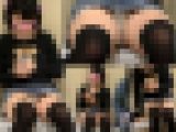 【再販】お喋りに夢中でロリP丸見えのミニスカニーソ娘盗撮極上対面ぱんちら