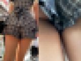 キュロットスカートの隙間からエッチなあれがこんにちは動画。