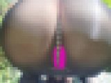 ?玉パン＆スケスケミニスカ?公園裏でドキドキ野外露出お下劣オナニー?