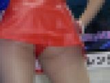 【再販】正統派キャンギャル衣装なのでしゃがんで撮影したらパンツ丸出し