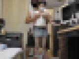 超ミニスカパンチラ　まさ美ちゃん１ 久しぶり再登場、デニムのミニスカ編