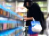 【４K・高画質】#11 コスプレ？ミニスカタイツ女子が尻肉揺らしてお買い物