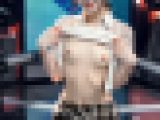 新人女子アナ。言われるままに胸とパンティーをたくし上げてくれる純粋美女。