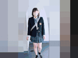 むちっとしたお尻を持つ青チェJKをエレベーター内で逆さ撮りパンツ盗撮