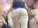清楚なセレブ奥様たちのエロ美尻を堪能！希少な白チノパンからスケベ尻を突き出しパンティラインで男を誘惑!